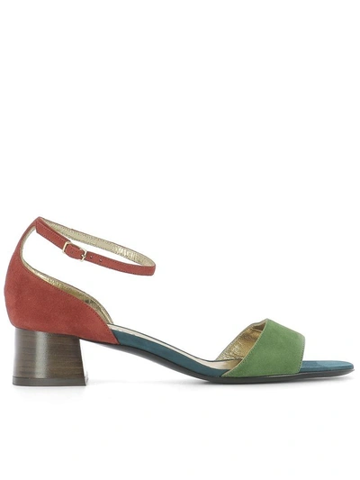 Shop Michel Vivien Multicolor Suede Sandals