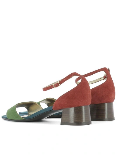 Shop Michel Vivien Multicolor Suede Sandals