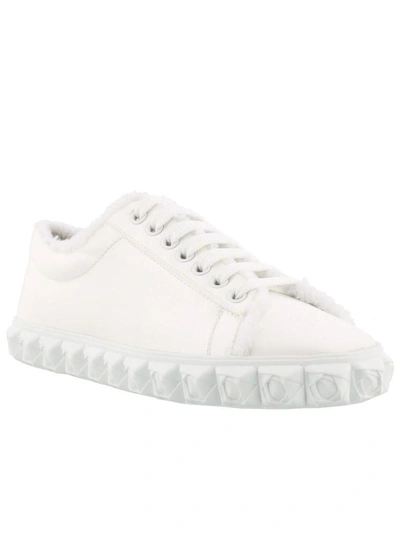 Shop Stuart Weitzman Fringie Sneakers In White