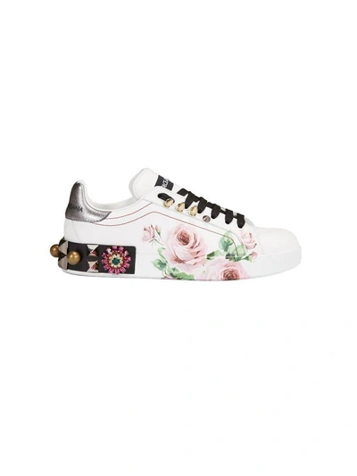 Shop Dolce & Gabbana Portofino Sneakers In Bianco Multicolor