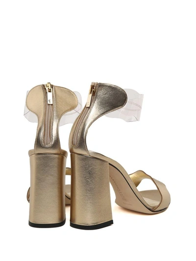 Shop Marskinryyppy Piwi Laminated-leather And Pvc Sandals In Gold
