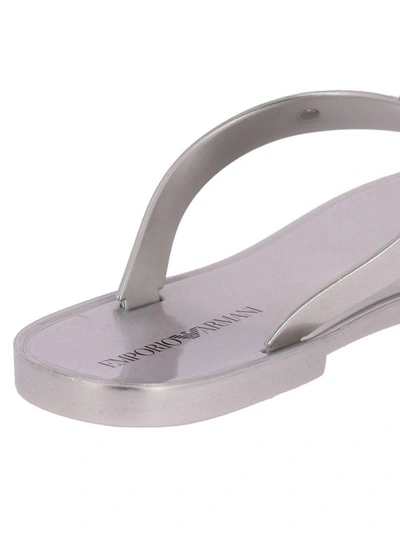 Shop Emporio Armani Flat Sandals Shoes Women  In Silver