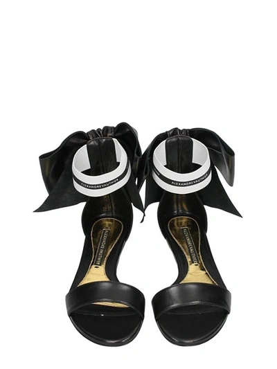 Shop Alexandre Vauthier Bow Flat Sandals In Black