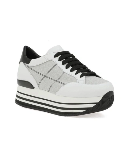 Shop Hogan Maxi H222 Sneaker In White/black