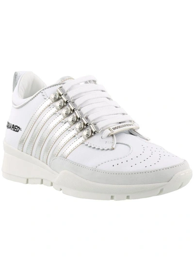 Shop Dsquared2 251 Sneakers In Bianco Argento