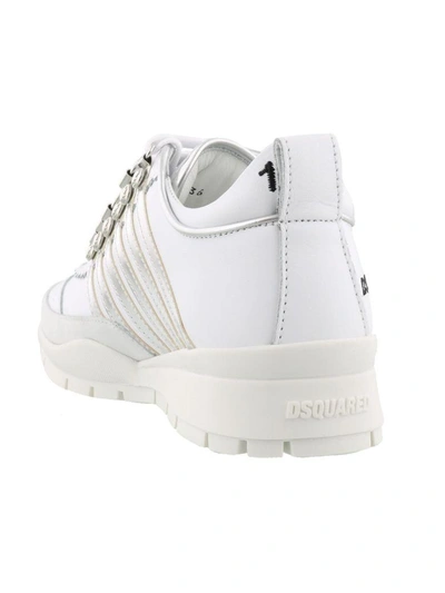 Shop Dsquared2 251 Sneakers In Bianco Argento