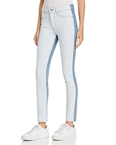 Shop Rag & Bone /jean Contrast High-rise Skinny Jeans In Double Blues