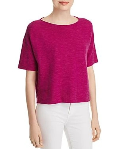 Shop Eileen Fisher Ribbed Organic Linen & Cotton Top In Cerse