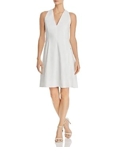 Shop Elie Tahari Selene Fit-and-flare Dress In White