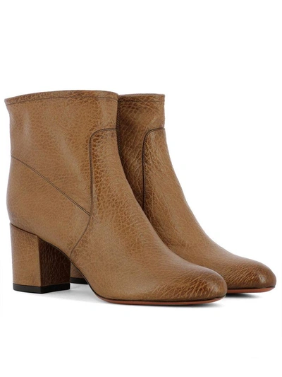 Shop Santoni Brown Leather Heeled Ankle Boots