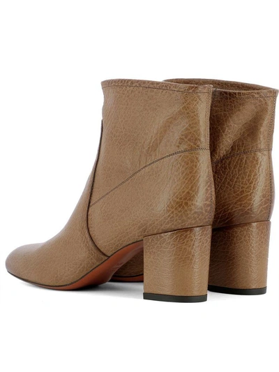 Shop Santoni Brown Leather Heeled Ankle Boots