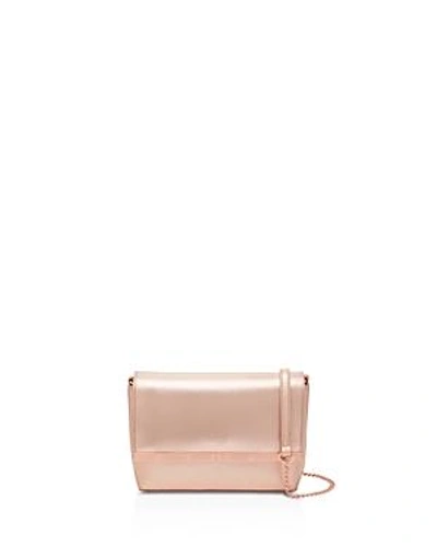 Shop Ted Baker Melisaa Bow Embossed Leather Crossbody In Rose Gold/rose Gold