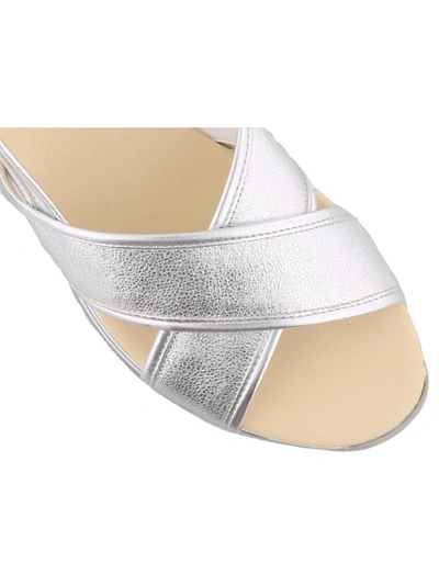 Shop Hogan H249 Sandals In Silver