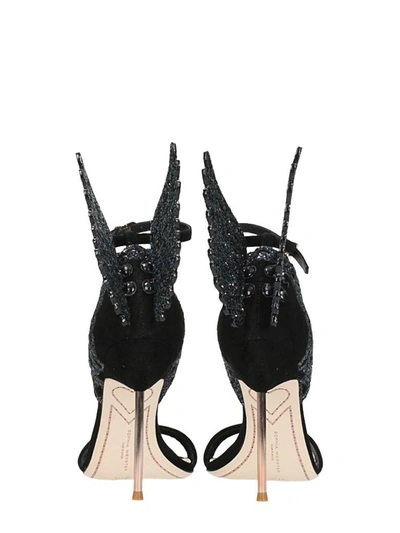 Shop Sophia Webster Black Suede Evangeline Sandals