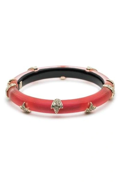 Shop Alexis Bittar Studded Hinge Bracelet In Coral