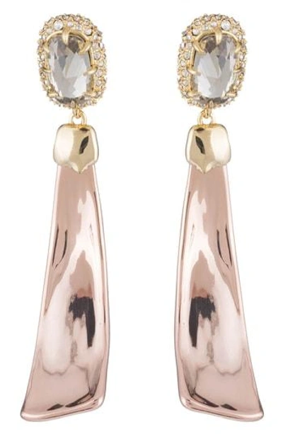 Shop Alexis Bittar Crystal Detail Drop Earrings In Gold/ Silver
