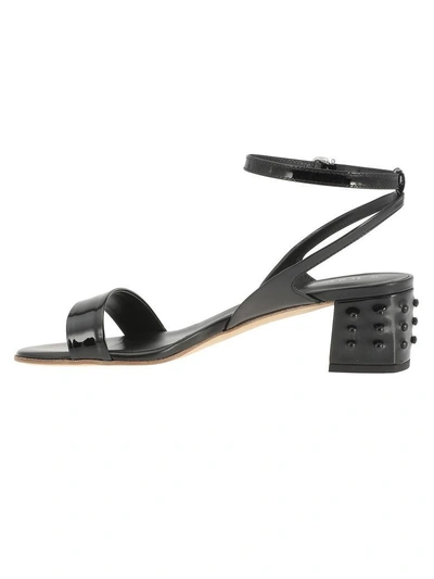 Shop Tod's Leather Sandal In Black