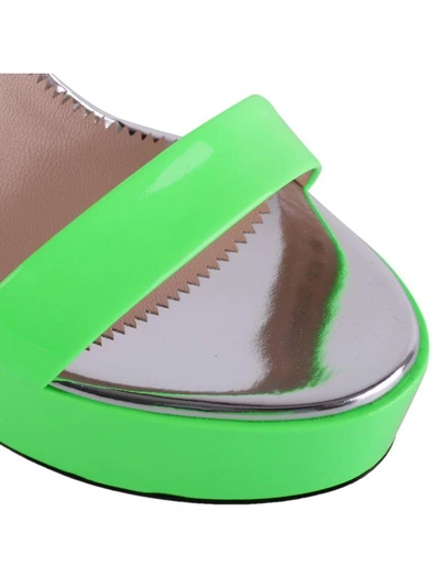 Shop Giuseppe Zanotti Gipsy Patent Leather Wedges In Fluo Green