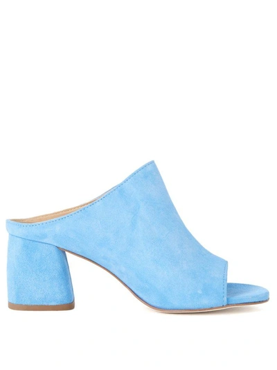 Shop Rebecca Minkoff Selene Light Blue Suede Sabot In Azzurro