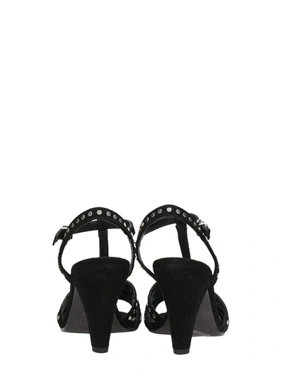 Shop Janet & Janet Black Suede Sandals Straps Silver Studs