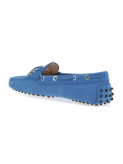 Shop Tod's Leather Loafer In Bluette Chiaro