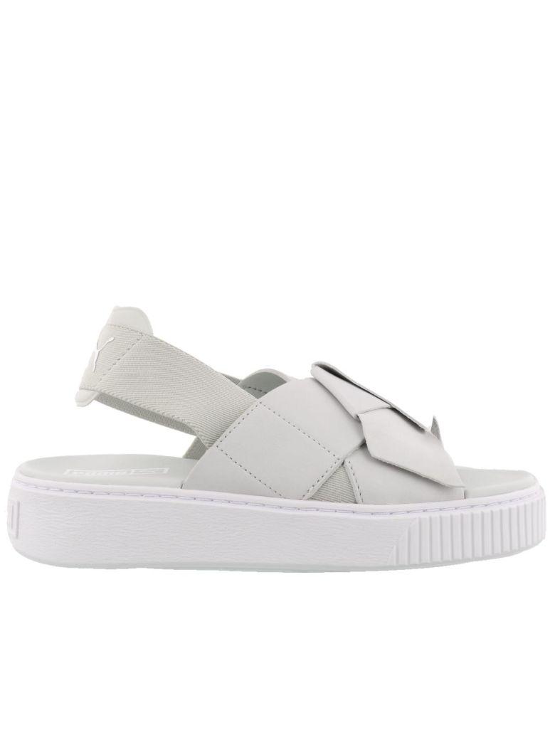puma platform sandals white