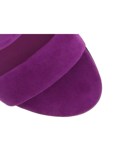Shop Ferragamo Flower Heel Sandal In Purple