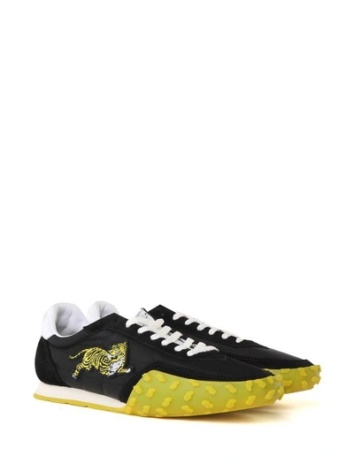 Shop Kenzo Move Suede And Nylon Sneakers In Nero