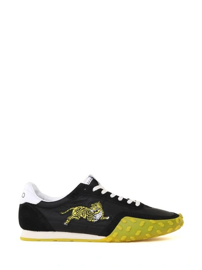 Shop Kenzo Move Suede And Nylon Sneakers In Nero