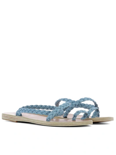 Shop Ancient Greek Sandals Light Blue Fabric Sandals