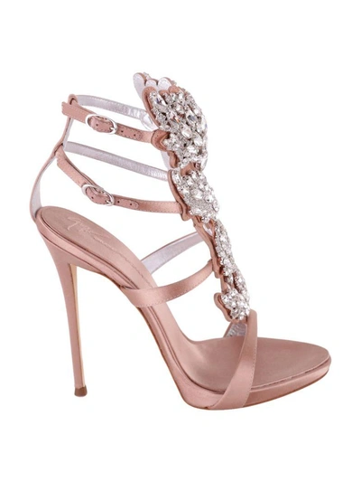 Shop Giuseppe Zanotti Coline Satin Sandals In Pink