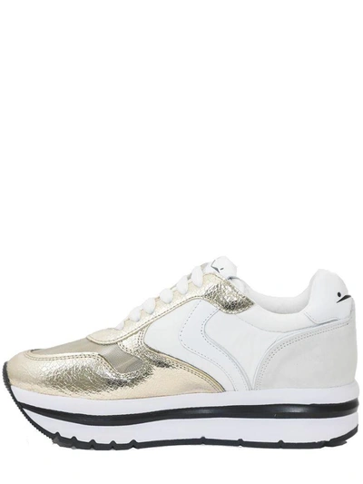 Shop Voile Blanche - Leather And Fabric Sneakers May In White