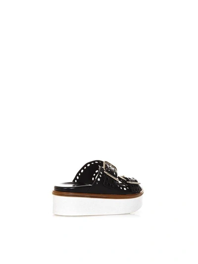 Shop Tod's Black Perforated Leather Sandals