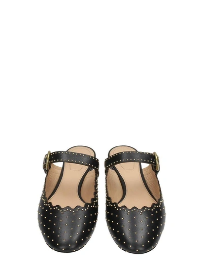 Shop Chloé Lauren Studs Flat Mules In Black