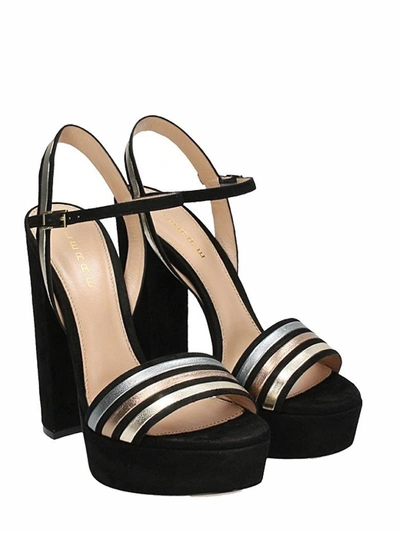 Shop Lerre Plateau Black Suede Sandals
