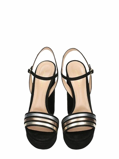 Shop Lerre Plateau Black Suede Sandals