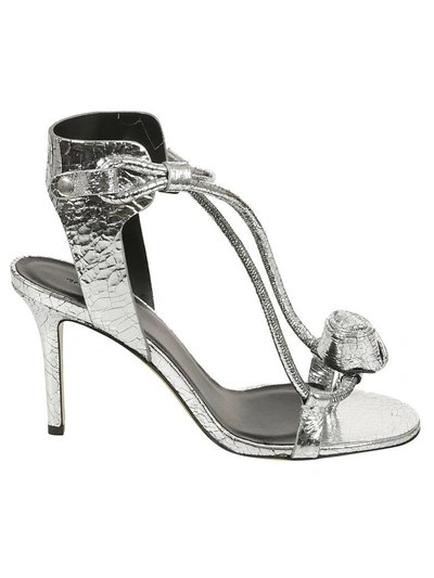Shop Isabel Marant Knot Strappy Sandals In 08si Silver