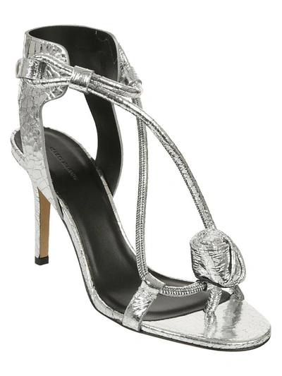 Shop Isabel Marant Knot Strappy Sandals In 08si Silver