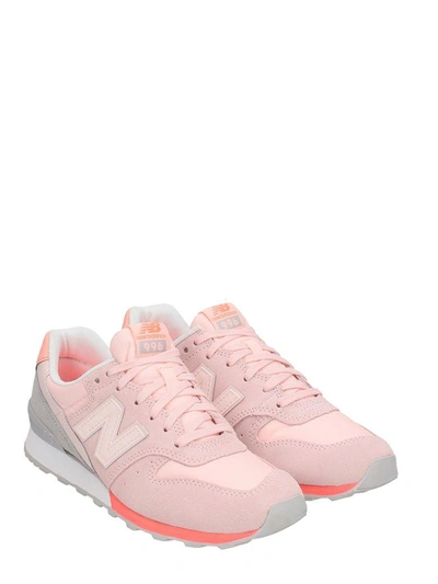 Shop New Balance 996 Pink Grey Suede Sneakers In Rose-pink