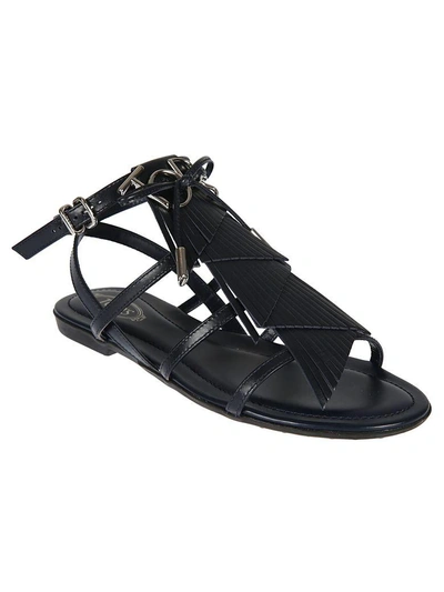 Shop Tod's Fringed Flat Sandals