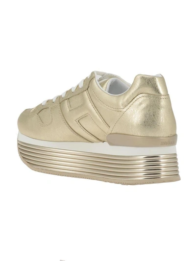 Shop Hogan Maxi H222 Sneaker In Oro Pallido