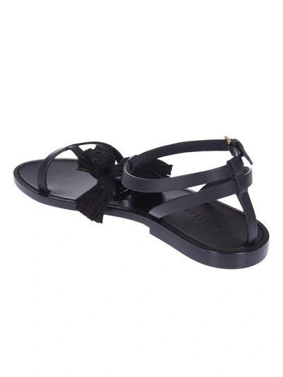 Shop Dsquared2 Tassel Detail Flat Sandals In Nero