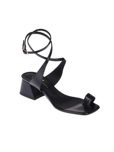 Shop Angela Chiara Venezia Angela Chiara Ankle Strap Sandals In Nero