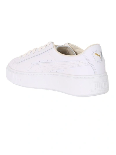 Shop Puma White Basket Platform Core Sneakers