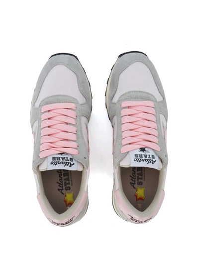Shop Atlantic Stars Alhena Grey Leather And Pink Nylon Sneakers In Multicolor