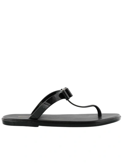 Shop Michael Kors Caroline Jelly Thong Sandals In Black