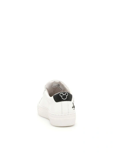 Shop Moa Master Of Arts Leather Disney Sneakers In Bianco