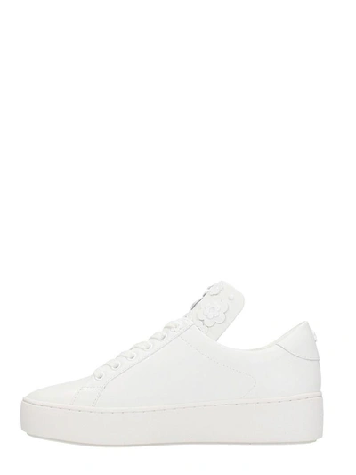 Shop Michael Kors Mindy Lace Up White Leather Sneakers