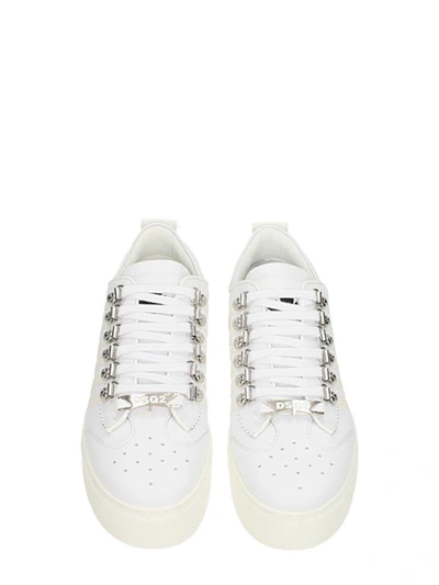 Shop Dsquared2 Sneakers In White Leather