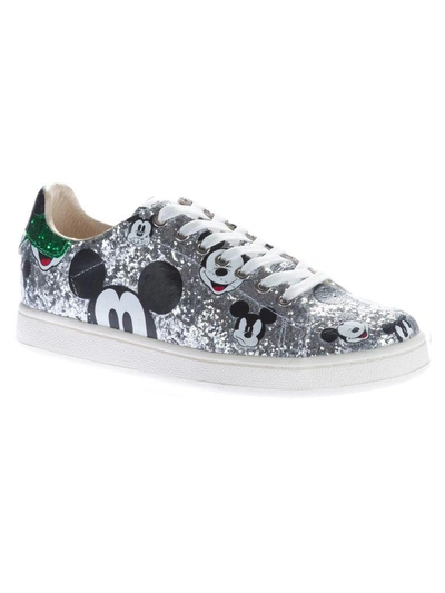 Shop Moa Master Of Arts Moa Mickey Glitter Sneakers In Silver